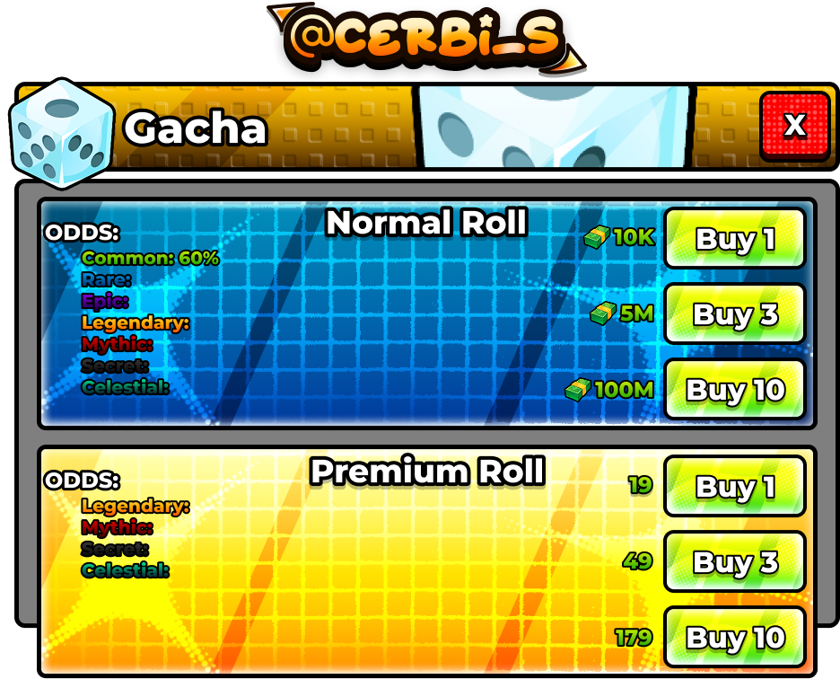 Gacha Roll System UI